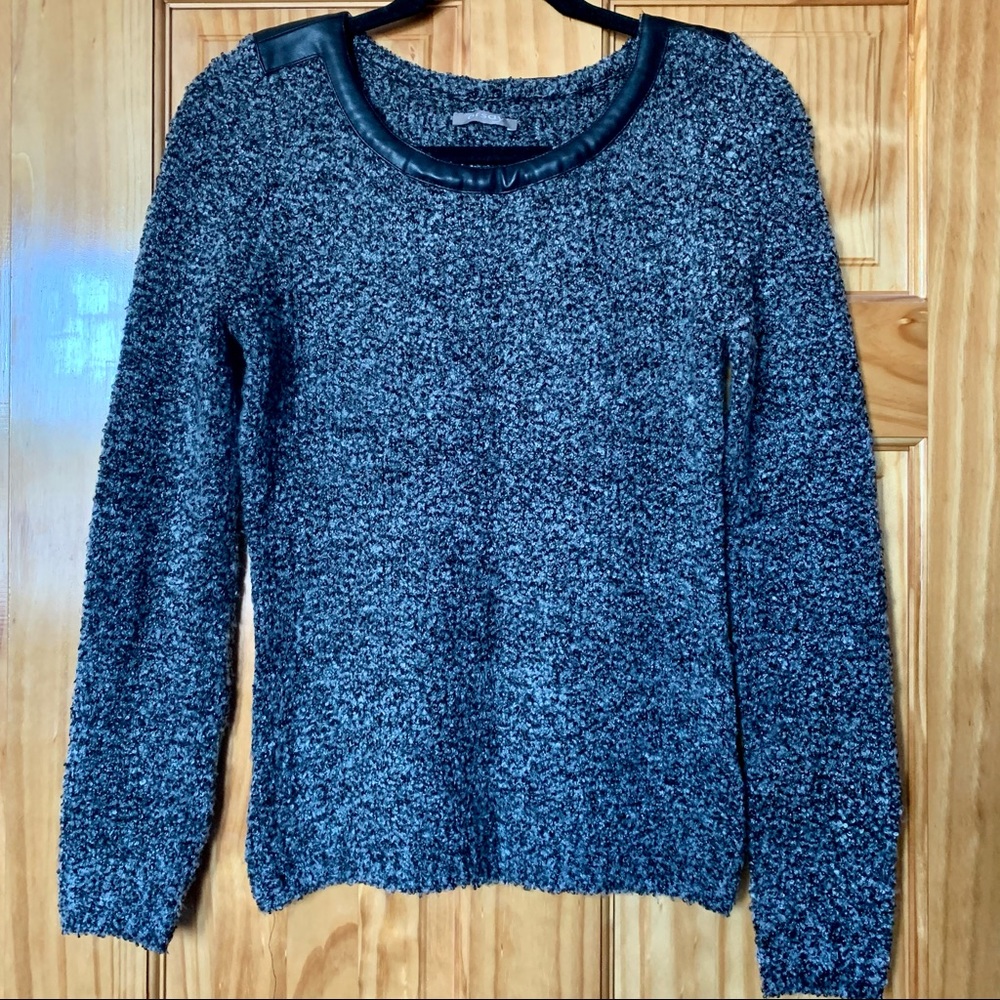 Orsay Gray Sweater with Leather Detailing